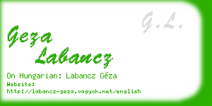 geza labancz business card